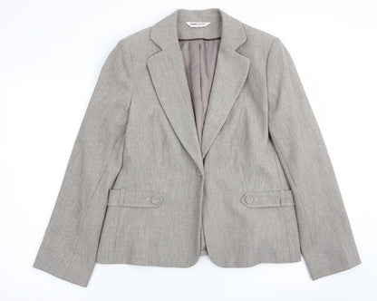Bonmarché Womens Grey Jacket Blazer Size 14