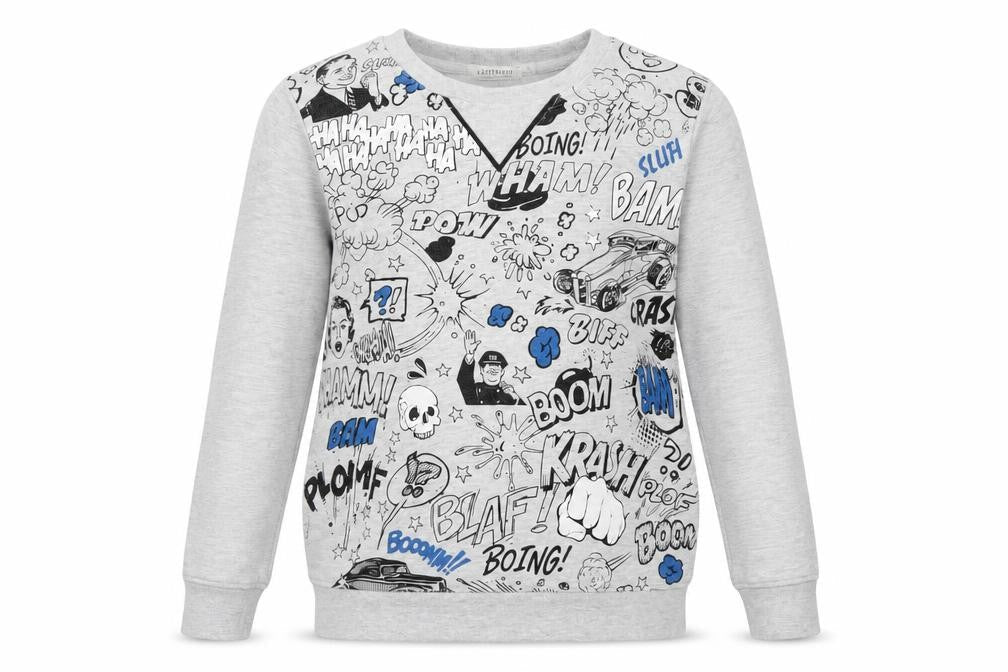 Billybandit Boys Grey Geometric  Pullover Jumper Size 6 Years