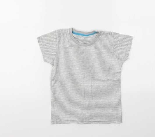 Matalan Boys Grey Striped  Basic T-Shirt Size 5-6 Years