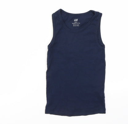 H&M Girls Blue   Basic T-Shirt Size 5-6 Years