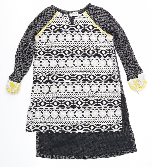 MARIA B  Womens Multicoloured Geometric  Fit & Flare  Size S