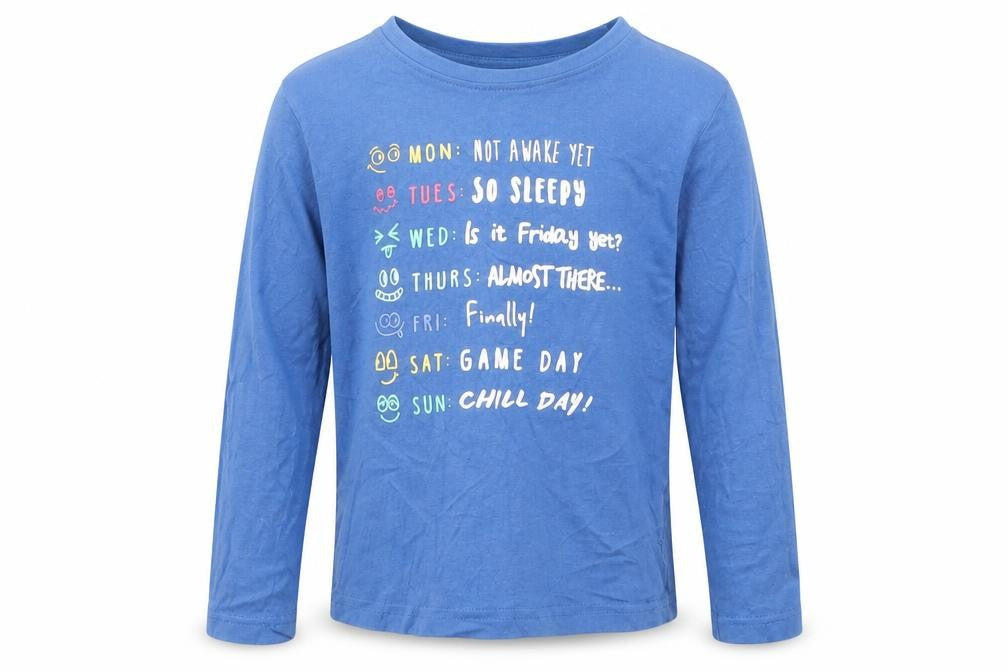 Primark Boys Blue Floral  Basic T-Shirt Size 3-4 Years