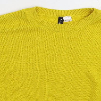 Divided Womens Yellow  Knit Pullover Jumper Size L