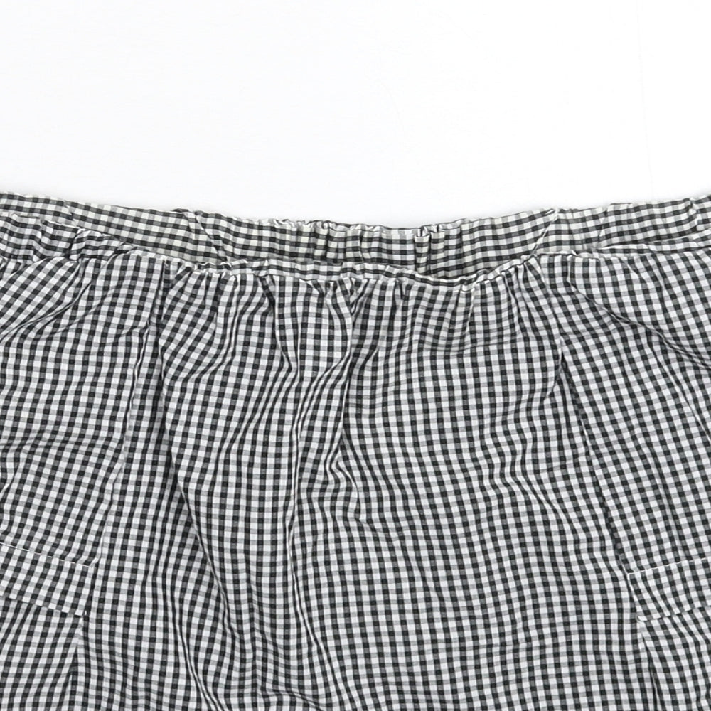 Topshop Womens Grey Check  Basic Blouse Size 8