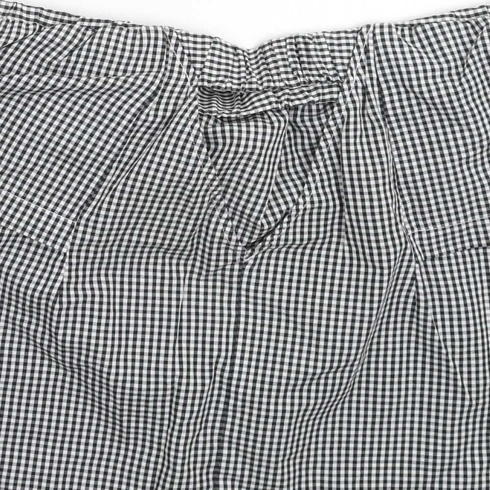 Topshop Womens Grey Check  Basic Blouse Size 8
