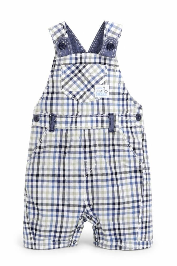 George Baby Multicoloured Check  Dungaree One-Piece Size 6-9 Months