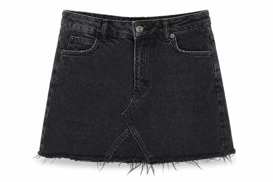 Topshop Womens Black  Denim A-Line Skirt Size 6