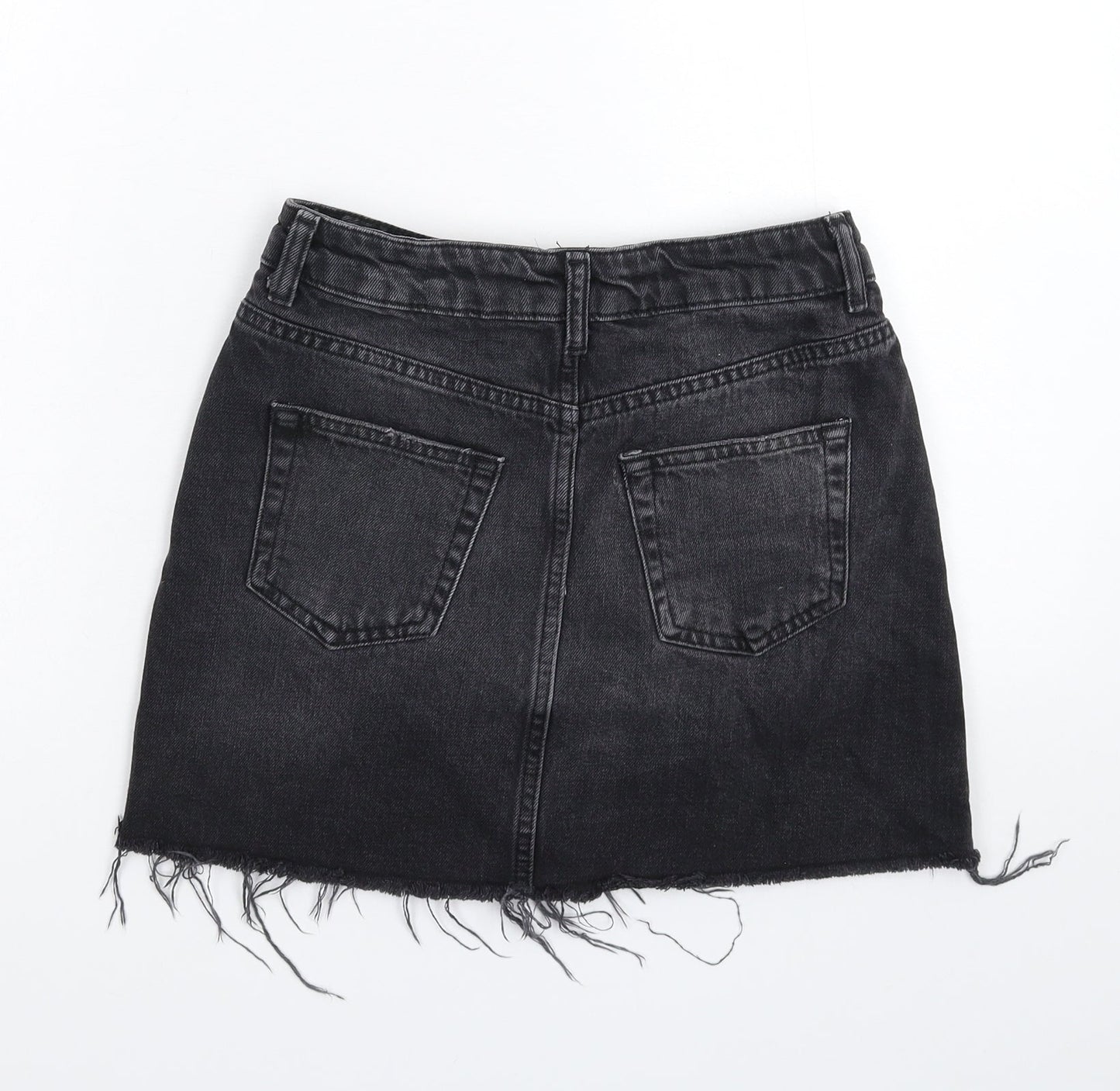 Topshop Womens Black  Denim A-Line Skirt Size 6