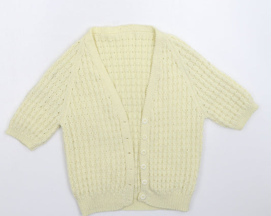 Preworn Womens White  Knit Cardigan Jumper Size 10