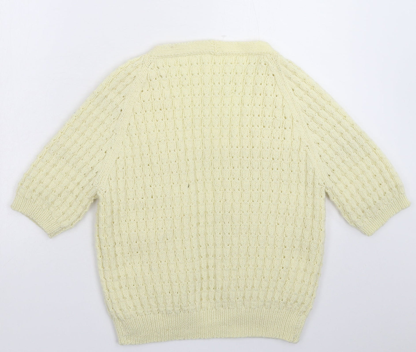 Preworn Womens White  Knit Cardigan Jumper Size 10