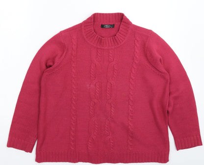 Bonmarché Womens Pink Knit Pullover Jumper Size M