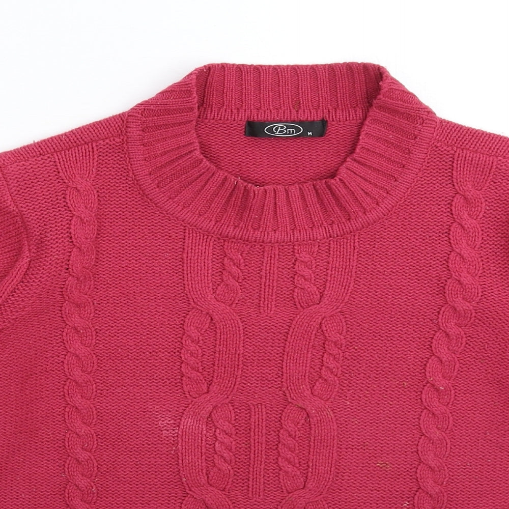 BM Womens Pink  Knit Pullover Jumper Size M