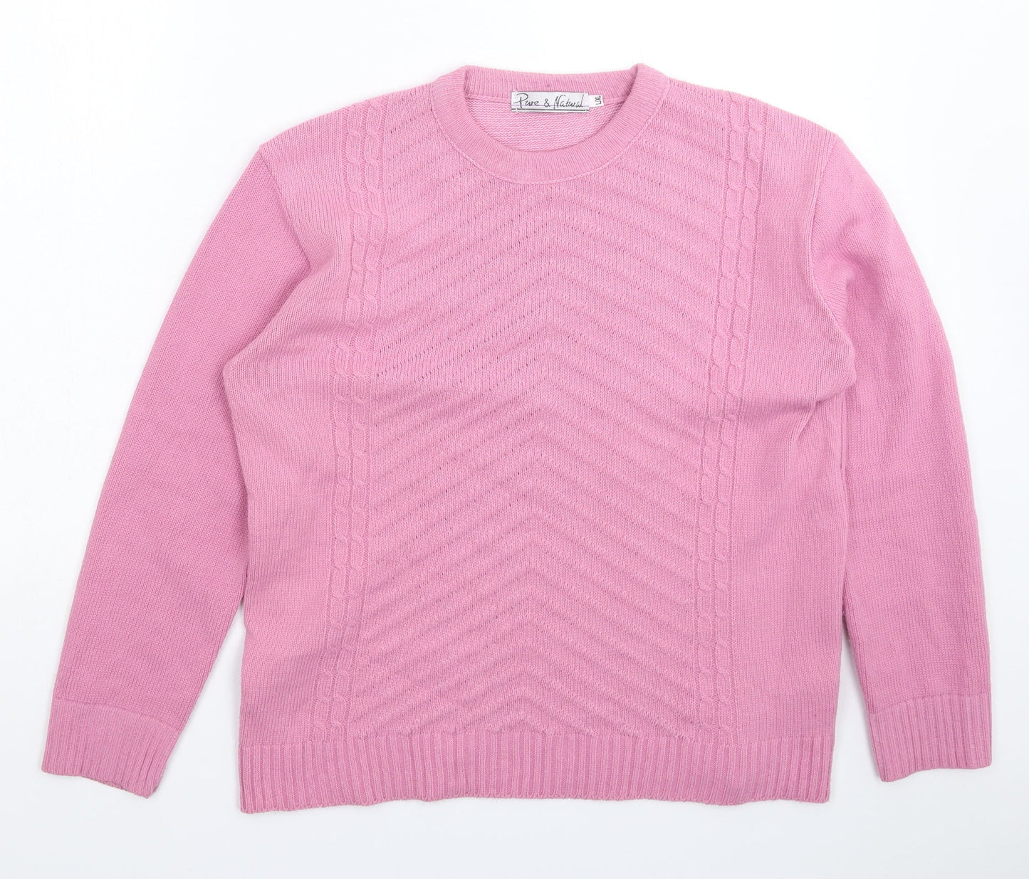 Pure & Natural Womens Pink  Knit Pullover Jumper Size XL