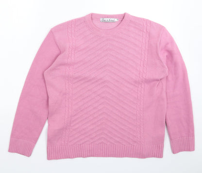 Pure & Natural Womens Pink  Knit Pullover Jumper Size XL