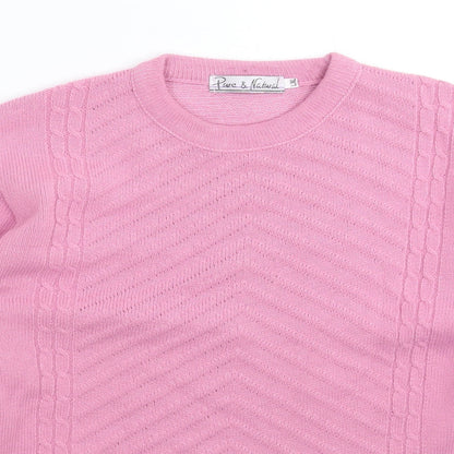 Pure & Natural Womens Pink  Knit Pullover Jumper Size XL