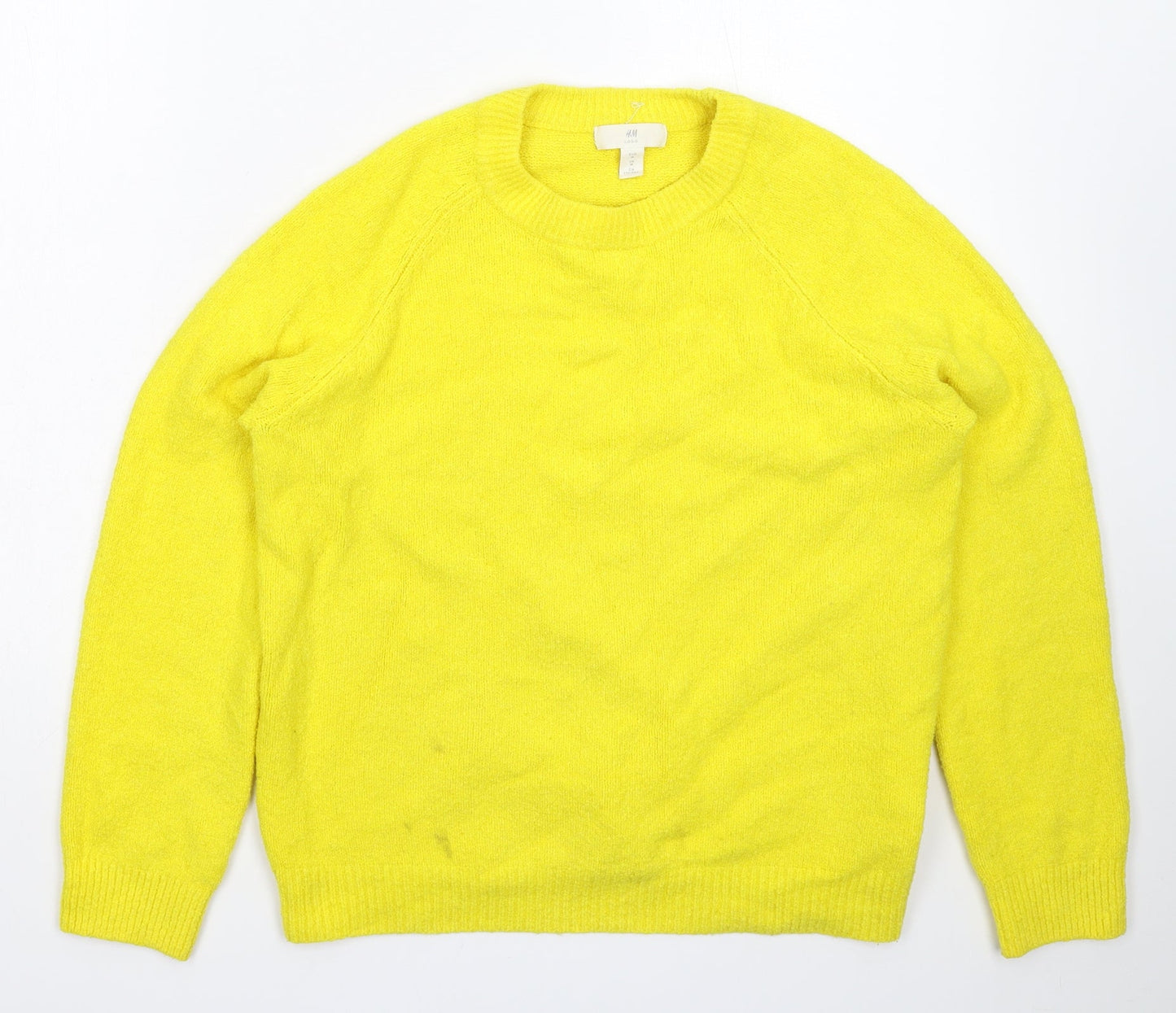 H&M Womens Yellow  Knit Pullover Jumper Size M