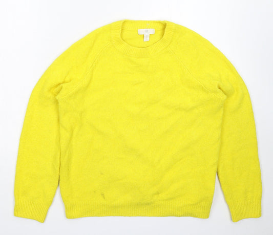 H&M Womens Yellow  Knit Pullover Jumper Size M