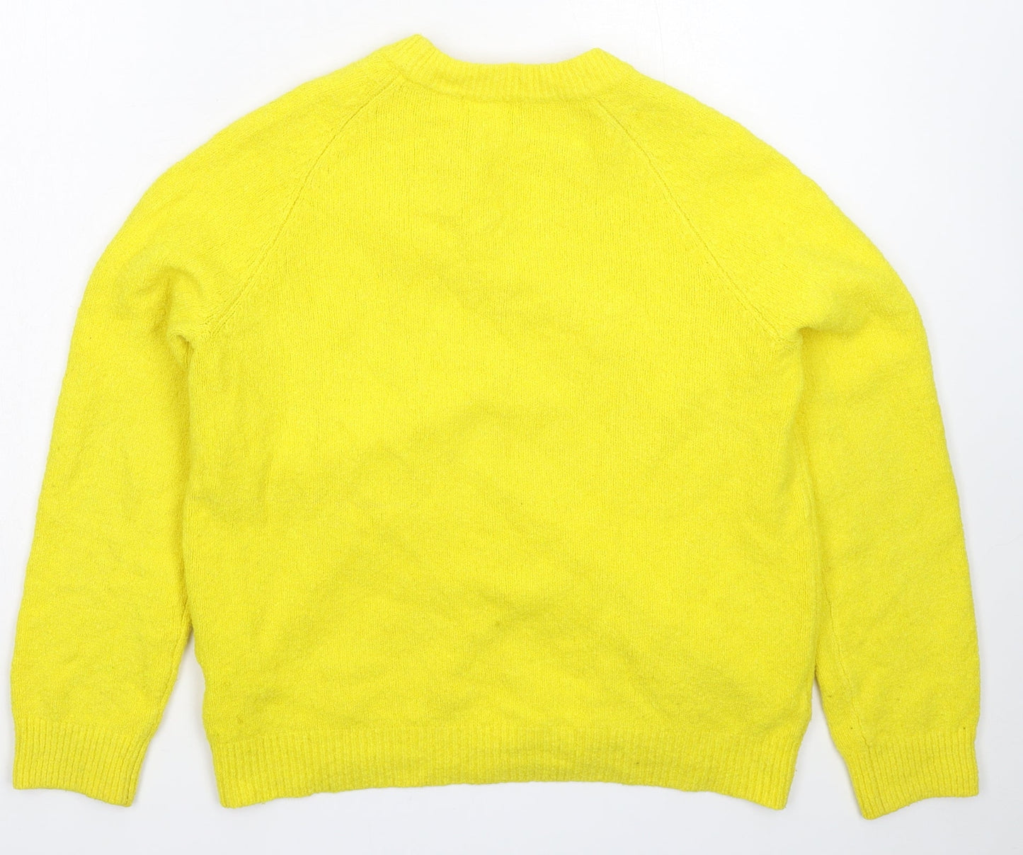 H&M Womens Yellow  Knit Pullover Jumper Size M