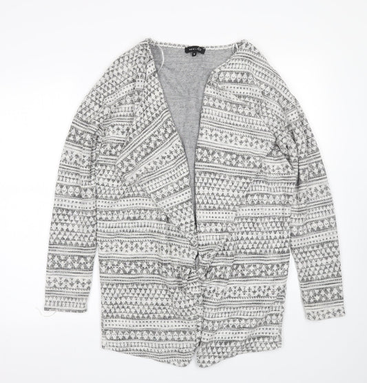 New Look Womens White Fair Isle  Cardigan Jumper Size 8