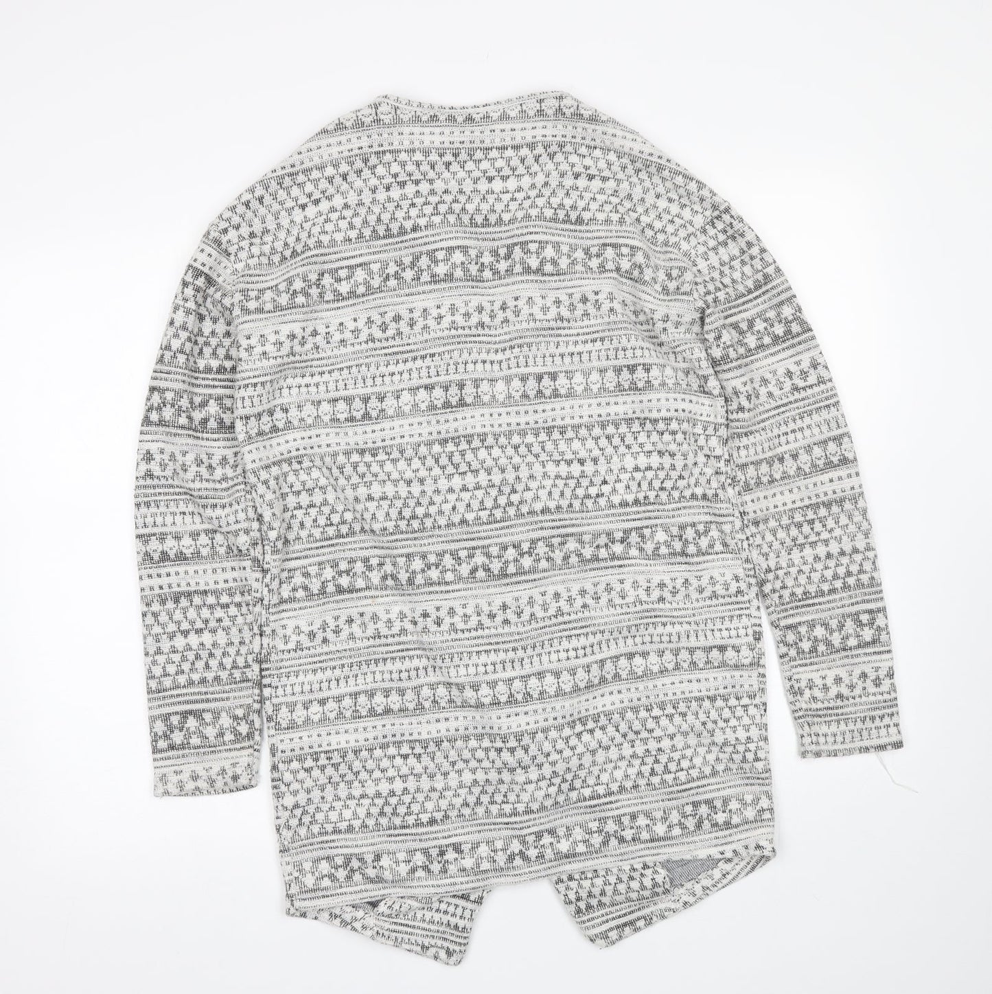 New Look Womens White Fair Isle  Cardigan Jumper Size 8