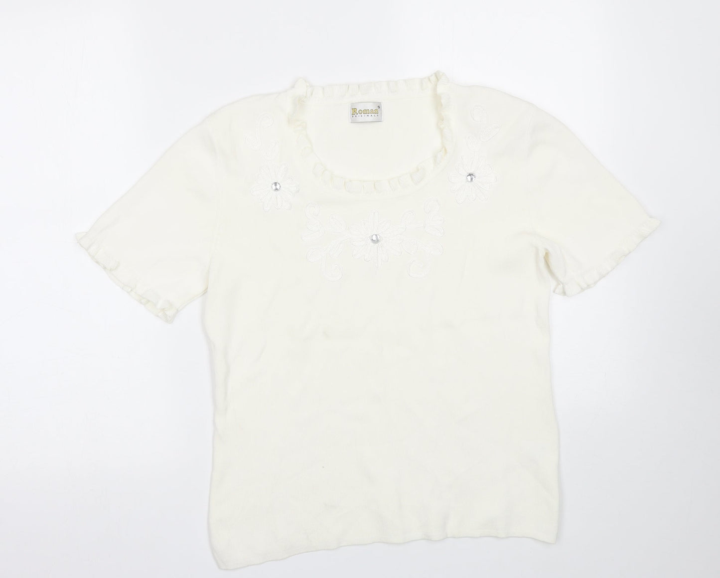 Roman Womens White   Basic T-Shirt Size S