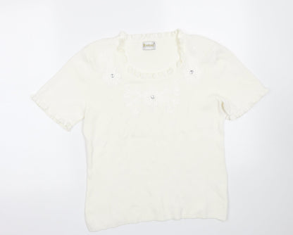 Roman Womens White   Basic T-Shirt Size S