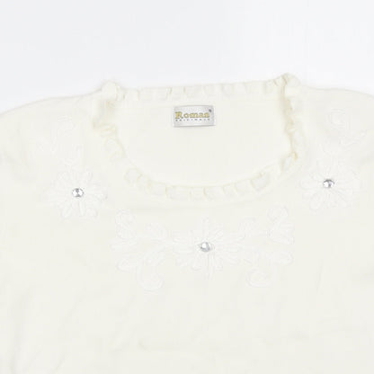 Roman Womens White   Basic T-Shirt Size S