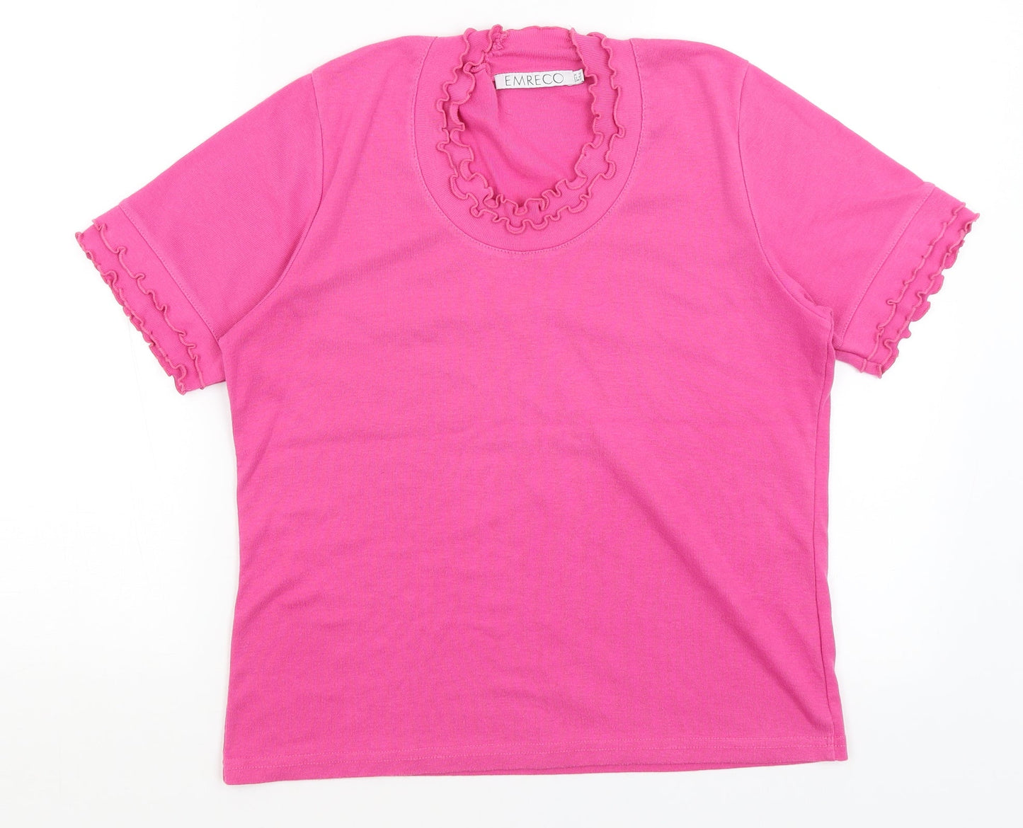 Emreco Womens Pink   Basic T-Shirt Size 16