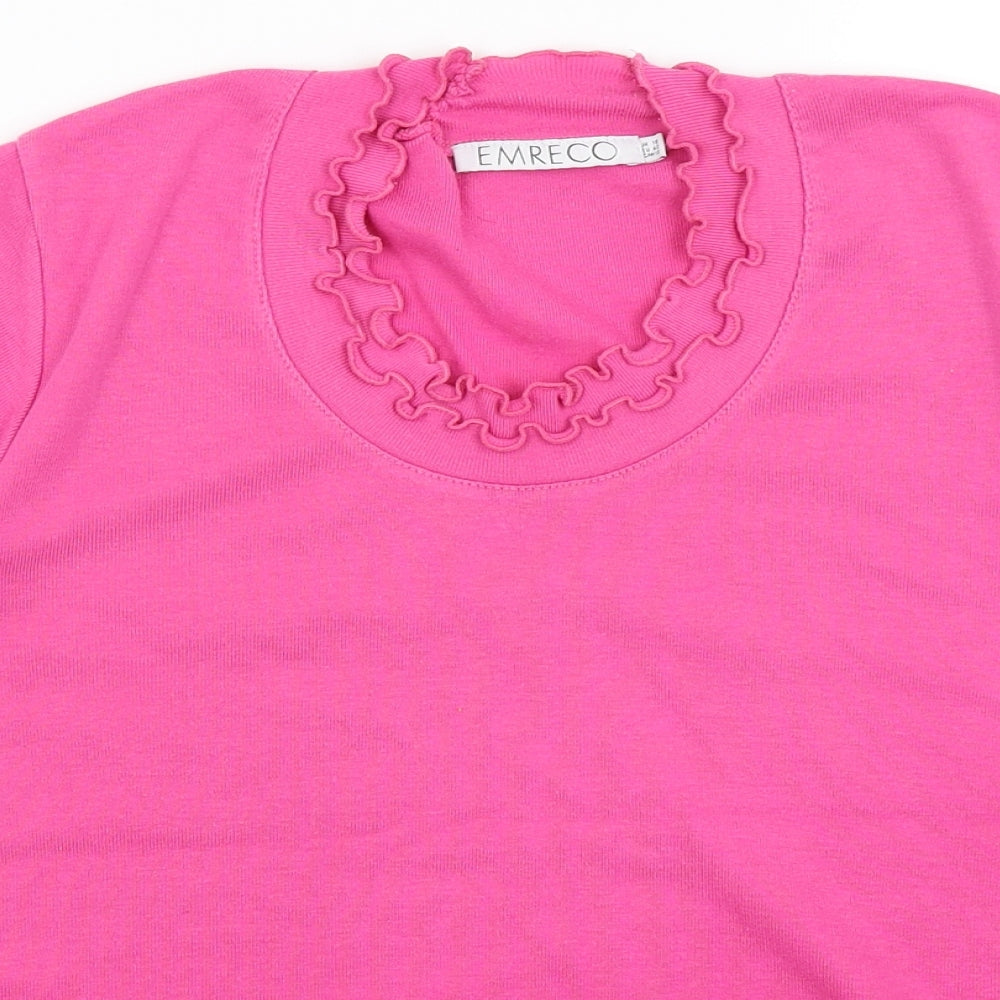 Emreco Womens Pink   Basic T-Shirt Size 16