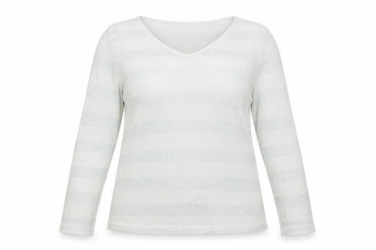 Next Womens White Striped  Pullover Jumper Size 14