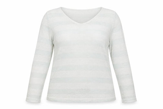 Next Womens White Striped  Pullover Jumper Size 14
