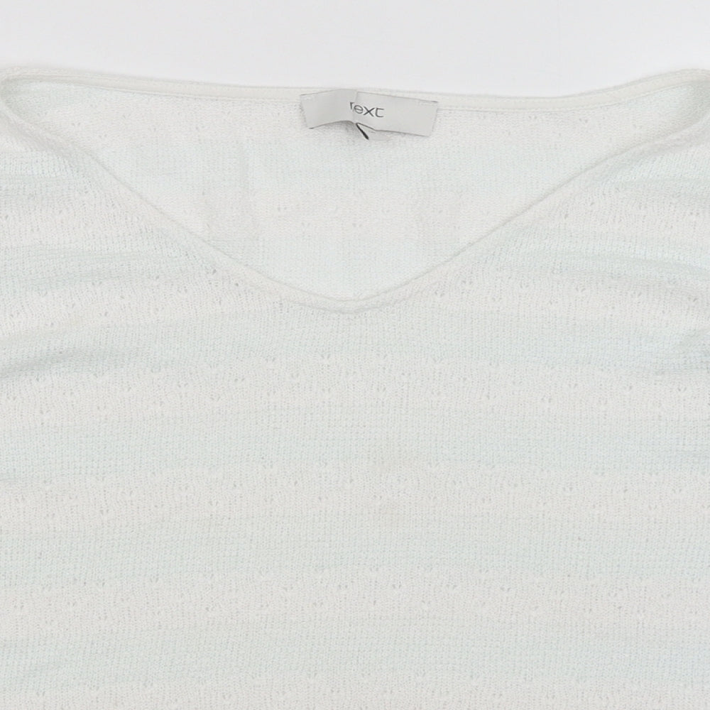 NEXT Womens White Striped  Pullover Jumper Size 14