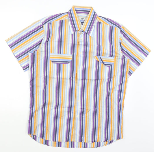 Coveri Womens White Striped  Basic Button-Up Size 16