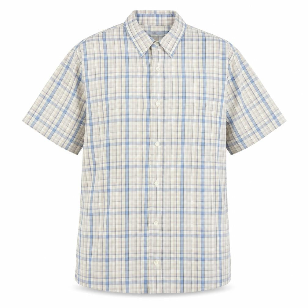 M&S Mens Grey Check   Button-Up Size M