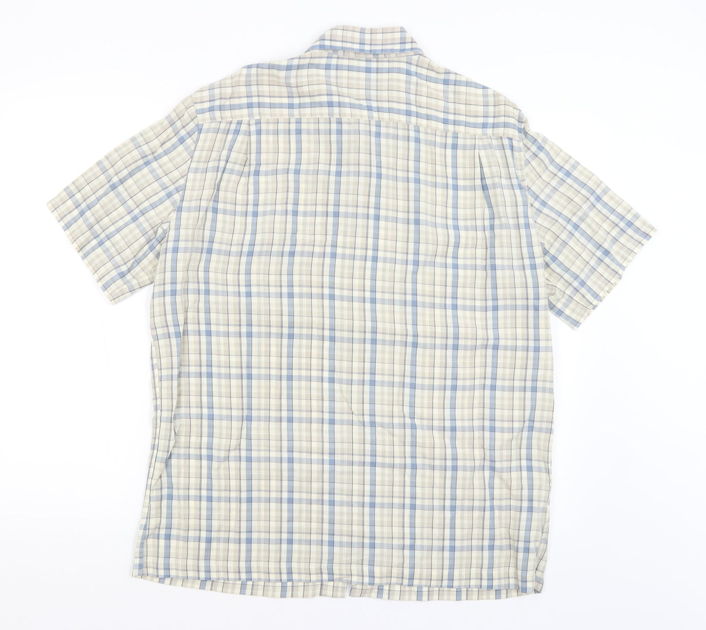 M&S Mens Grey Check   Button-Up Size M