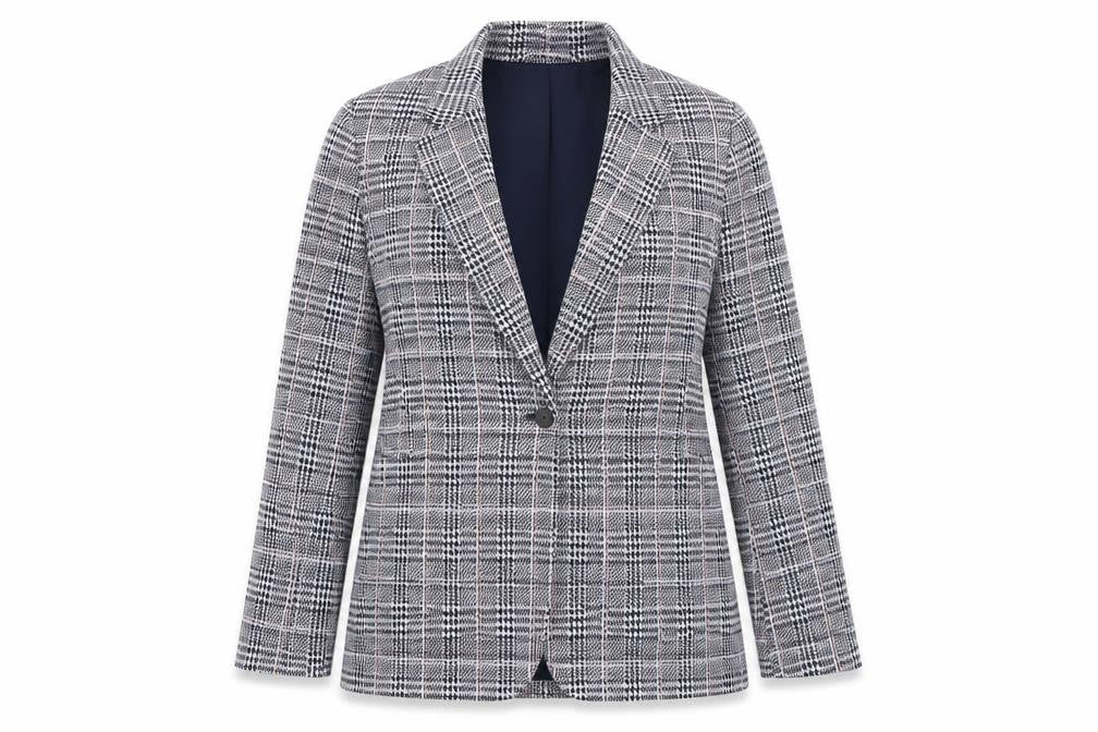 Gap Womens Blue Plaid  Jacket Blazer Size 6