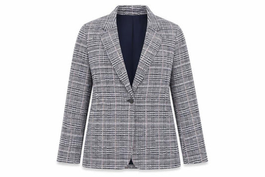 Gap Womens Blue Plaid  Jacket Blazer Size 6