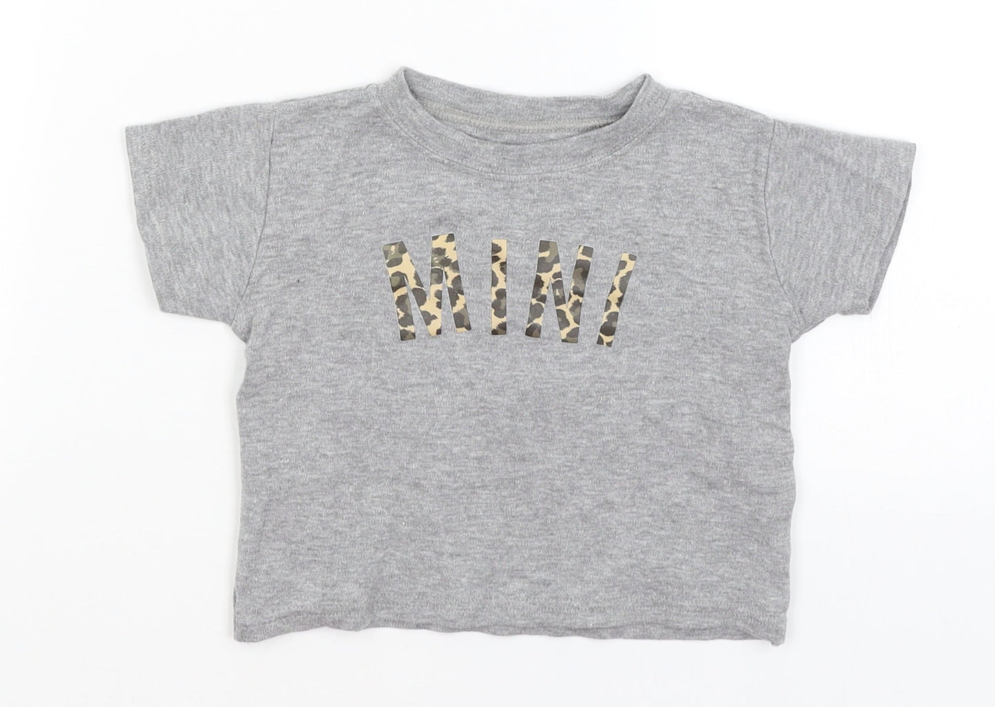 Preworn Baby Grey   Basic T-Shirt Size 6-9 Months  - Mini