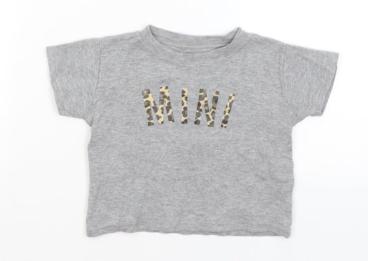 Preworn Baby Grey   Basic T-Shirt Size 6-9 Months  - Mini
