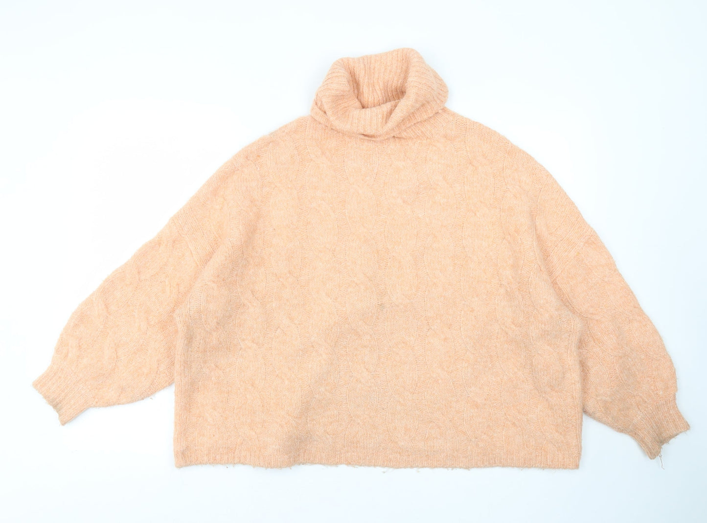 Stradivarius Womens Orange  Knit Pullover Jumper Size M