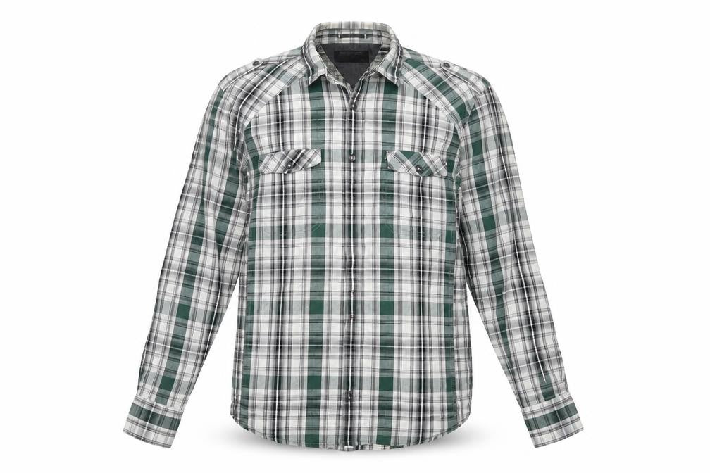 Burton Mens Grey Plaid   Button-Up Size L