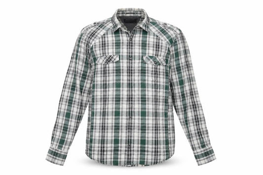 Burton Mens Grey Plaid   Button-Up Size L