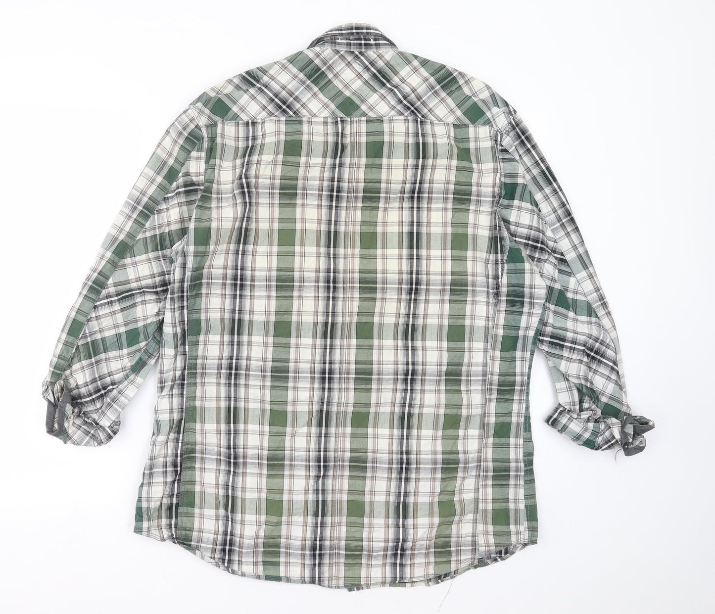 Burton Mens Grey Plaid   Button-Up Size L
