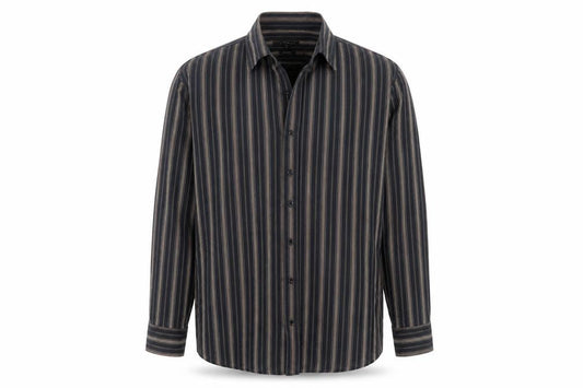 George Mens Black Striped   Button-Up Size 16