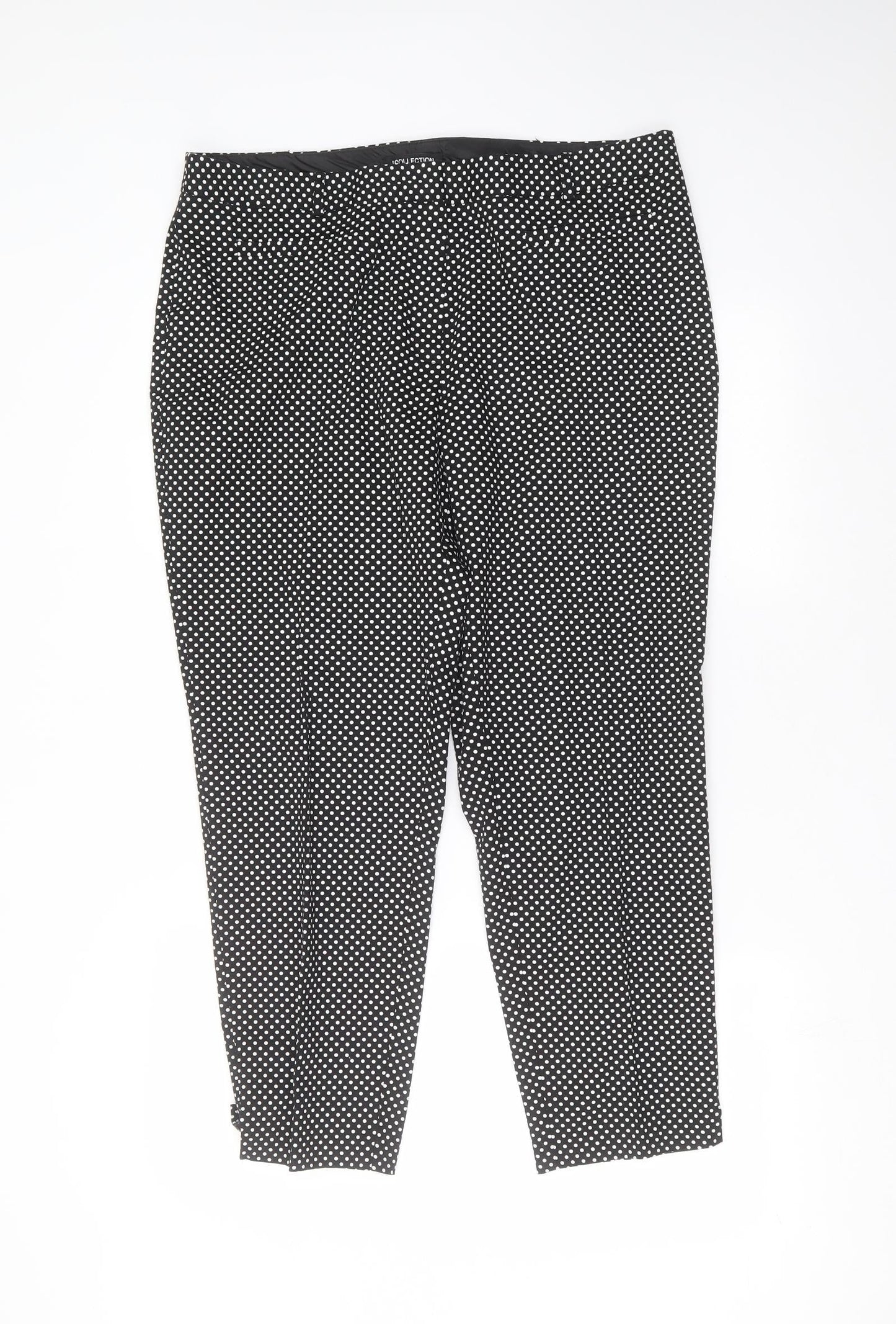 Debenhams Womens Black Polka Dot  Trousers  Size 16 L25 in
