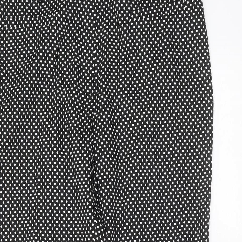 Debenhams Womens Black Polka Dot  Trousers  Size 16 L25 in