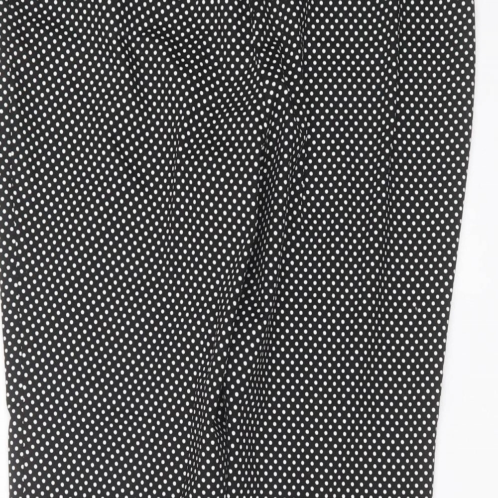 Debenhams Womens Black Polka Dot  Trousers  Size 16 L25 in