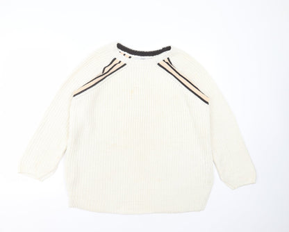 Next Womens Ivory  Knit Pullover Jumper Size L