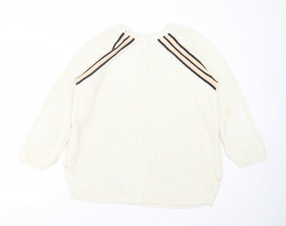 Next Womens Ivory  Knit Pullover Jumper Size L