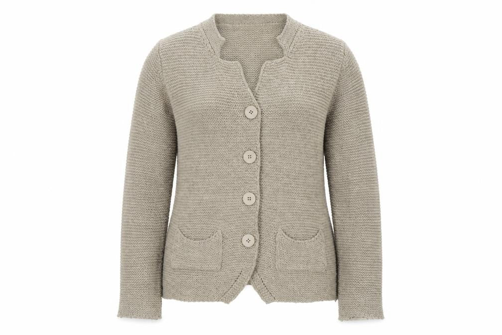 H Trend Womens Beige   Cardigan Jumper Size S